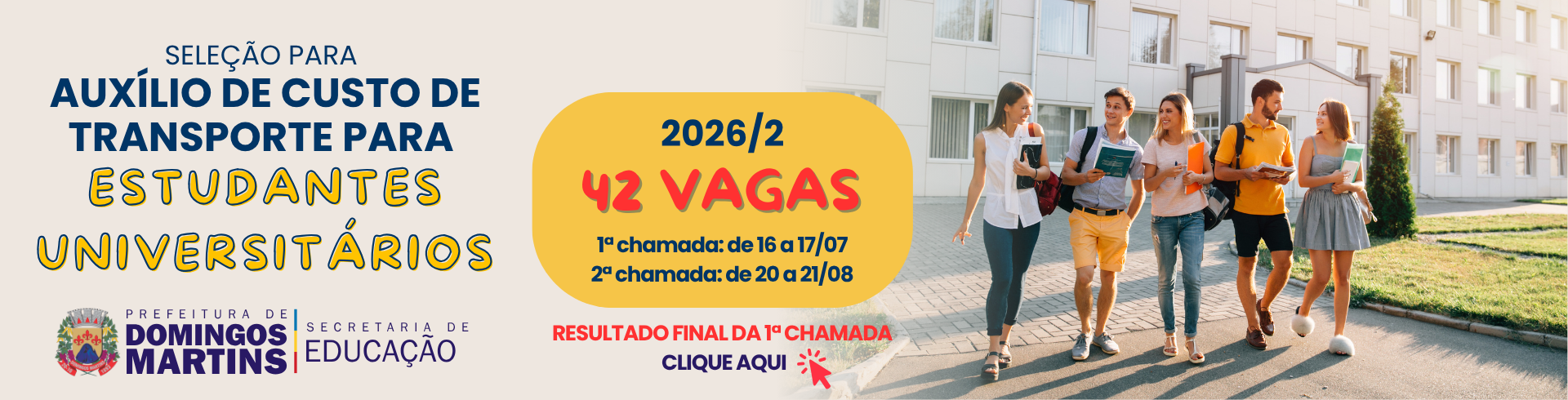transporte 2026/2 RESULTADO FINAL 1ª CHAMADA